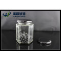 295ml Hexagonal Glass Mason Jam Jar with Sealed Metal Lid